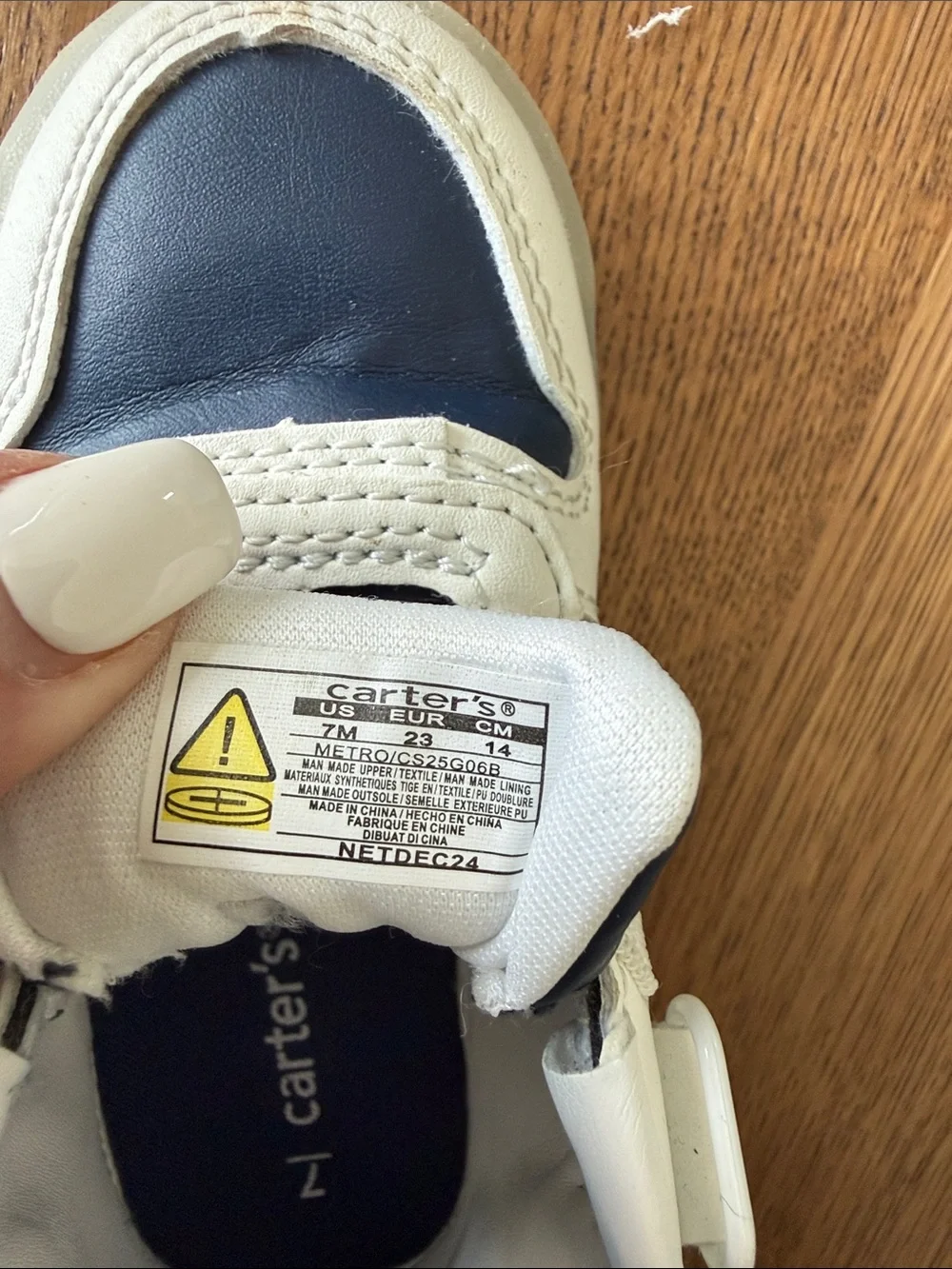 Kids Navy and White Casual Sneakers - Slip On, Velcro Closure